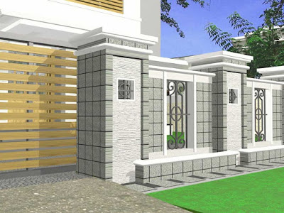 Minimalist-house-fence design Desain Pagar Rumah Minimalis